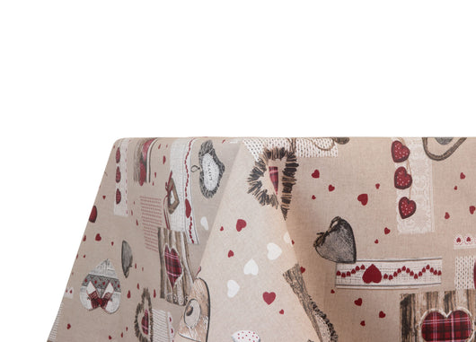 Tovaglia Miros Resinata Antimacchia Copritavolo Cucina Disegno Holly - 140x140 - Holly