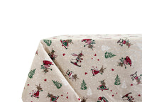 Tovaglia Natalizia Salotto/Cucina Tessuto Miros Made In Italy Disegno Renne Natale - 90x90 - Renne