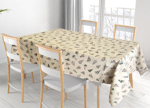 Tovaglia Natalizia Salotto/Cucina Tessuto Miros Made In Italy Disegno Alberelli Natale - 140x240 - Alberelli