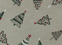 Tovaglia Natalizia Salotto/Cucina Tessuto Miros Made In Italy Disegno Alberelli Natale - 140x240 - Alberelli