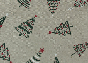 Tovaglia Natalizia Salotto/Cucina Tessuto Miros Made In Italy Disegno Alberelli Natale - 140x240 - Alberelli