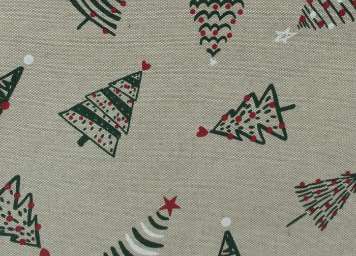 Tovaglia Natalizia Salotto/Cucina Tessuto Miros Made In Italy Disegno Alberelli Natale - 140x240 - Alberelli