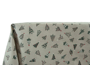 Tovaglia Natalizia Salotto/Cucina Tessuto Miros Made In Italy Disegno Alberelli Natale - 140x140 - Alberelli