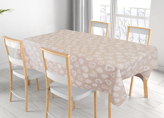 Tovaglia  Miros Disegno Cuore - 140x180 - Bianco