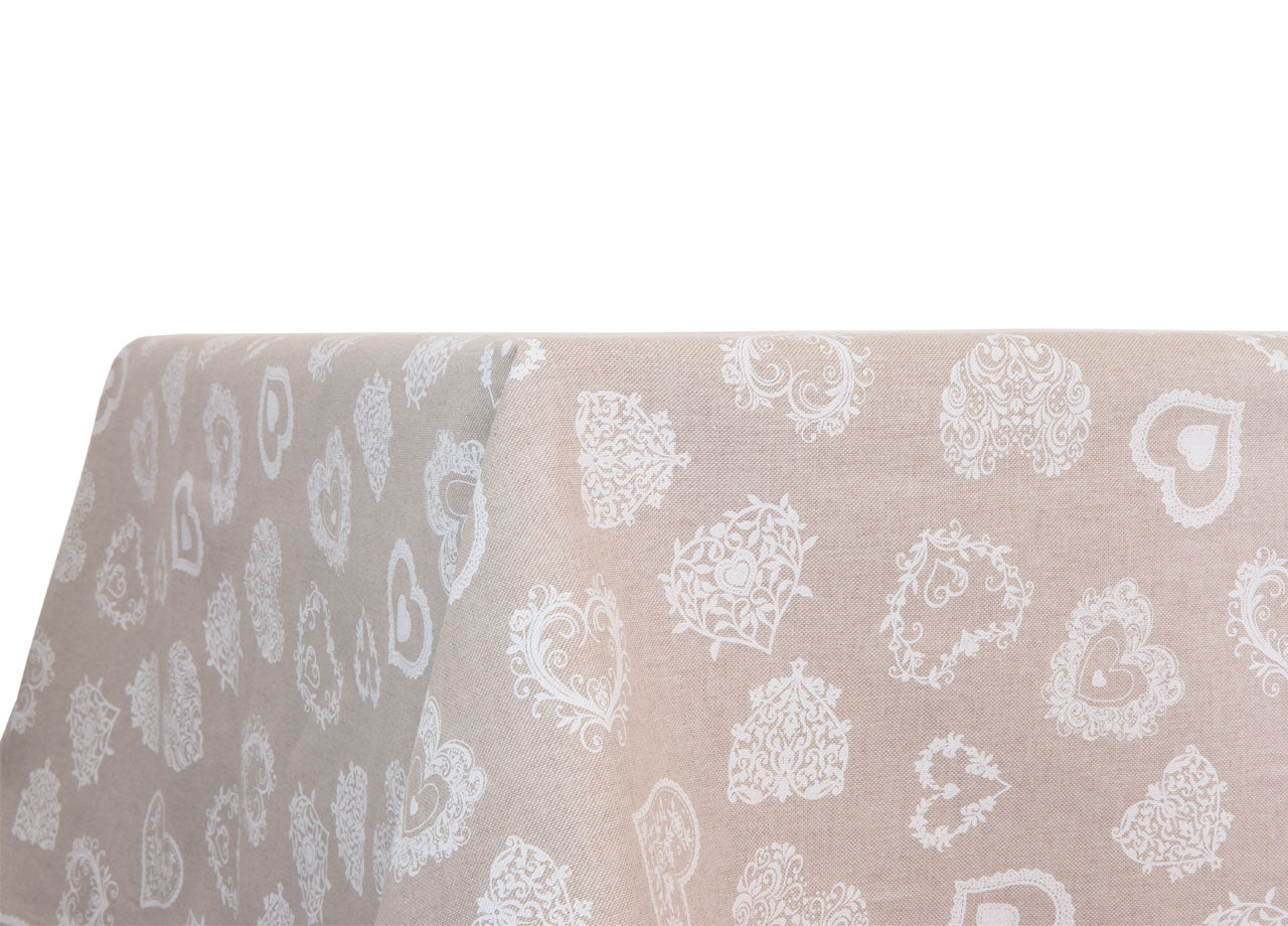 Tovaglia  Miros Disegno Cuore - 140x180 - Bianco