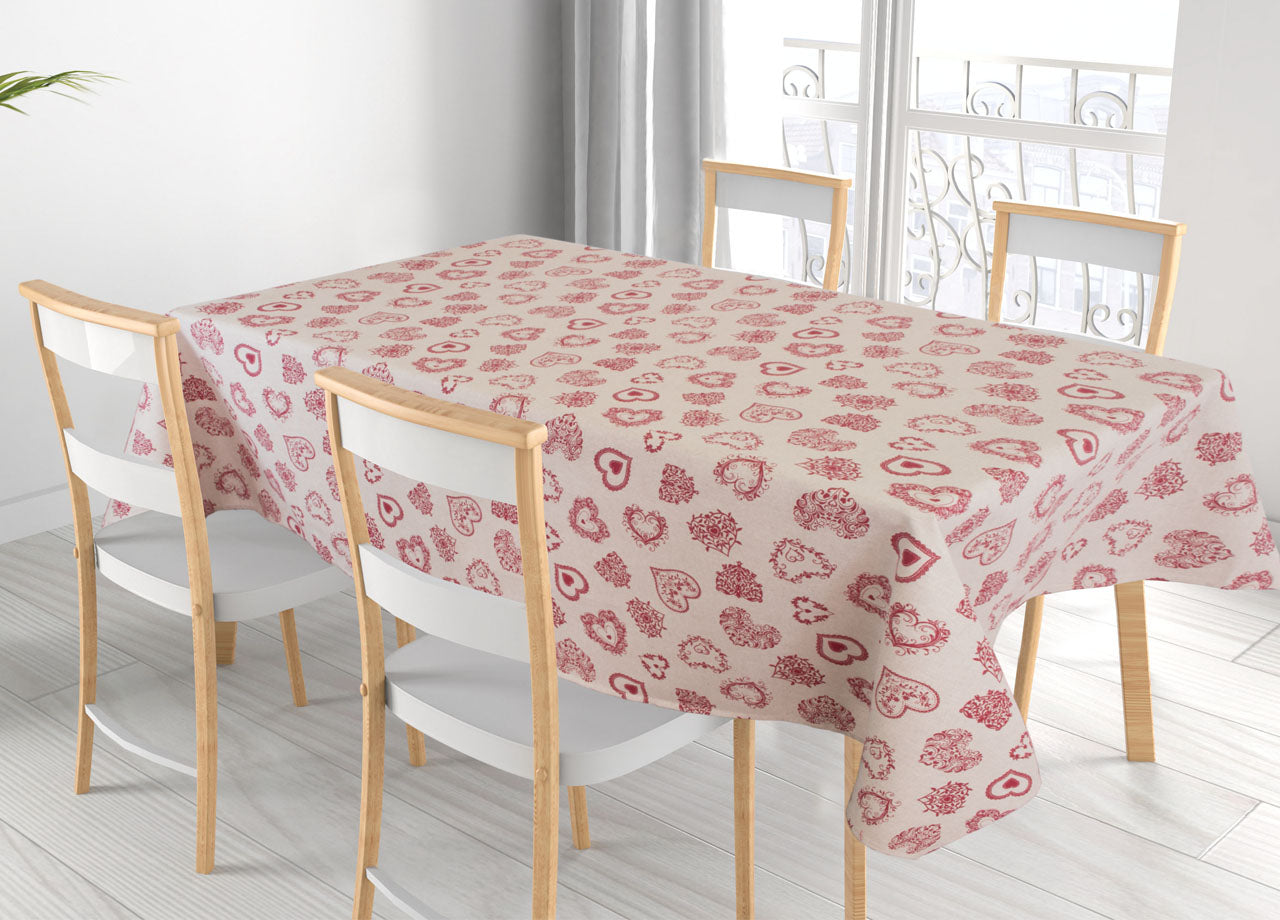 Tovaglia  Miros Disegno Cuore - 140x140 - Rosso