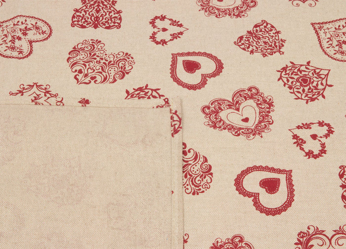 Tovaglia  Miros Disegno Cuore - 140x140 - Rosso