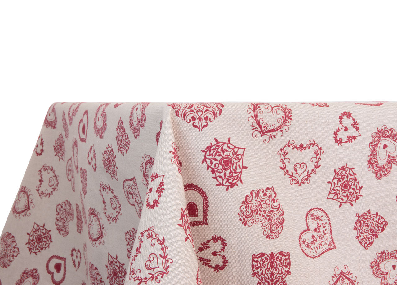 Tovaglia  Miros Disegno Cuore - 140x140 - Rosso