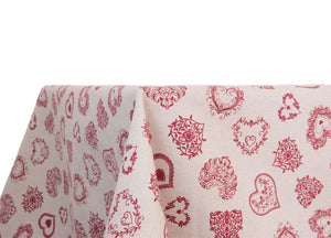 Tovaglia  Miros Disegno Cuore - 140x140 - Rosso