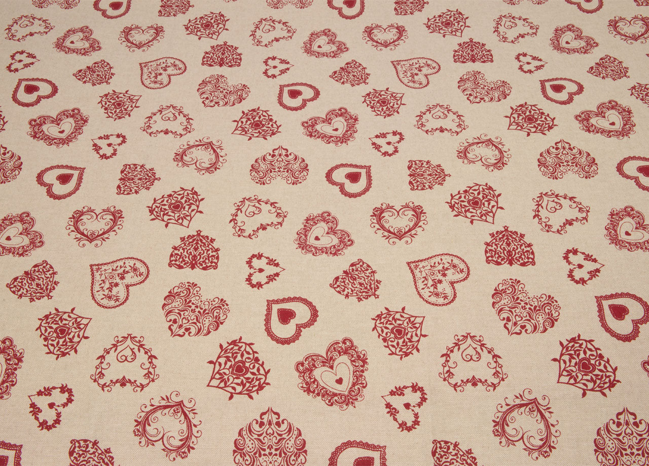 Tovaglia  Miros Disegno Cuore - 140x140 - Rosso