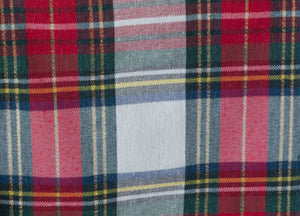 Tovaglia Cucina Soggiorno Misto Cotone Fantasia Tinto In Filo Con Lurex Mod. Natalina Scozzese - 140x240cm - Panna