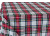 Tovaglia Cucina Soggiorno Misto Cotone Fantasia Tinto In Filo Con Lurex Mod. Natalina Scozzese - 140x240cm - Panna