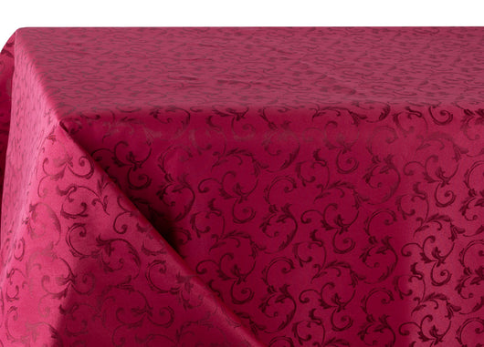 Tovaglia Natale Cucina Soggiorno Antimacchia Idrorepellente Jacquard Queen Bordeaux - 140x360 - Queen