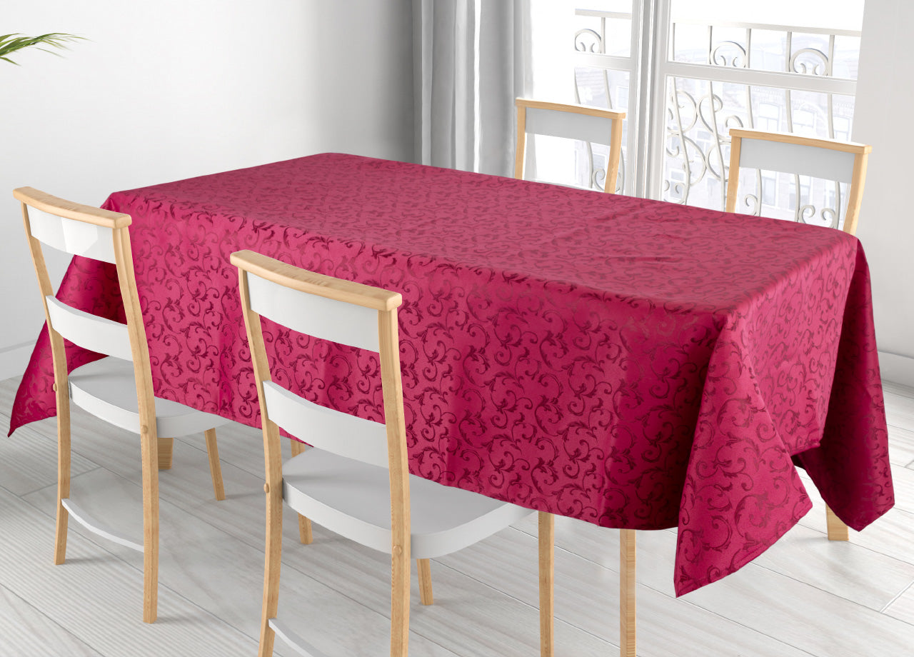 Tovaglia Natale Cucina Soggiorno Antimacchia Idrorepellente Jacquard Queen Bordeaux - 140x300 - Queen