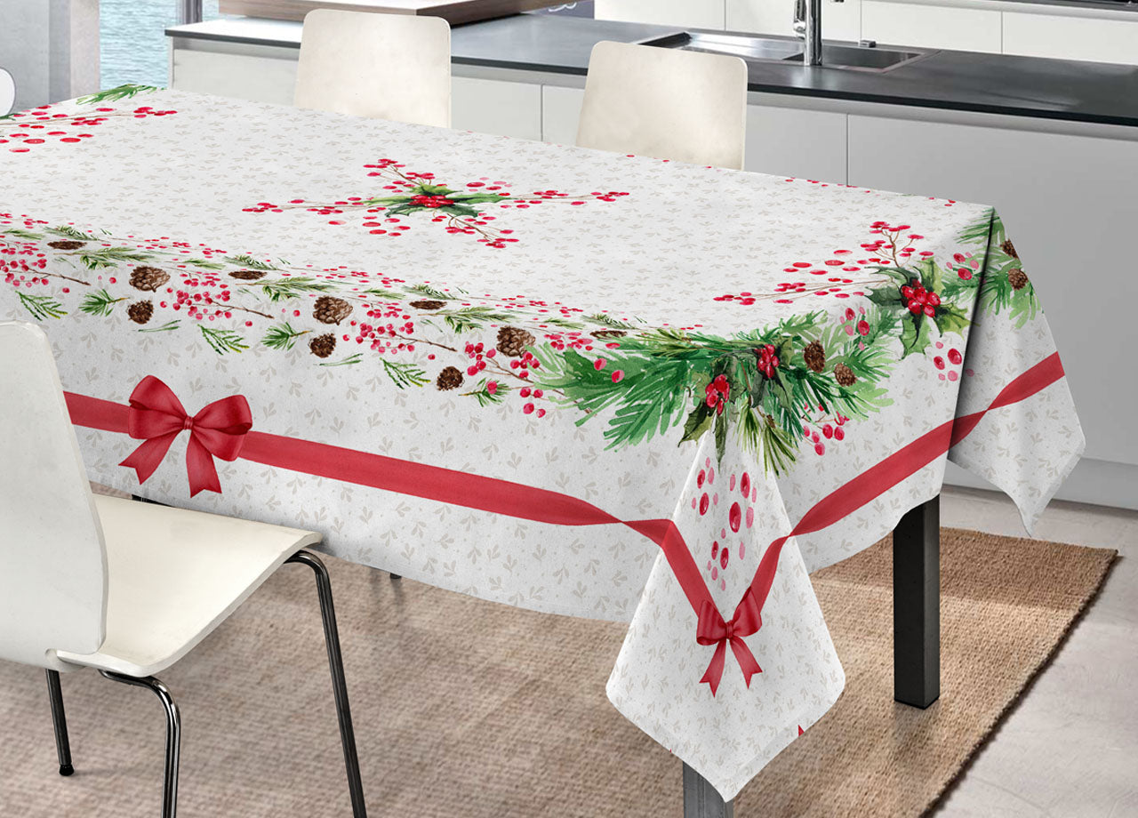 Tovaglia Natale Digitale Centrotavola Runner Natalizio 100% Cotone Fiocchi Agri SV - 140x250 - Fiocchi Agri