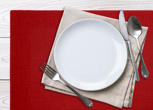 Set Tovagliette Americane Cucina Antiscivolo In Tinta Unita Lavabili - Set 4 - Bordeaux