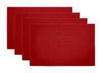 Set Tovagliette Americane Cucina Antiscivolo In Tinta Unita Lavabili - Set 4 - Bordeaux