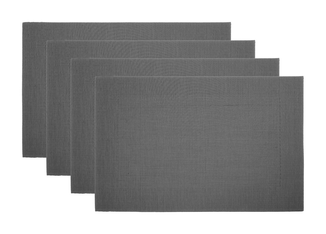 Set Tovagliette Americane Cucina Antiscivolo In Tinta Unita Lavabili - Set 4 - Stone