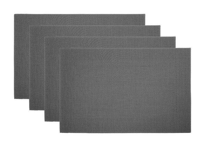Set Tovagliette Americane Cucina Antiscivolo In Tinta Unita Lavabili - Set 4 - Stone