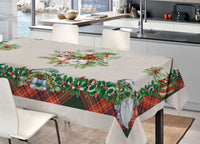 Tovaglia Natale Digitale Centrotavola Runner Natalizio 100% Cotone Babbo Tartan SV - 140x190 - Babbo Tartan