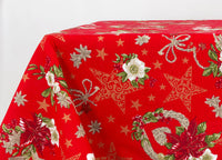 Tovaglia Natalizia Cucina Soggiorno Copritavolo Natale Made Italy Disegni Assortiti - 140x360 - Anais Rosso