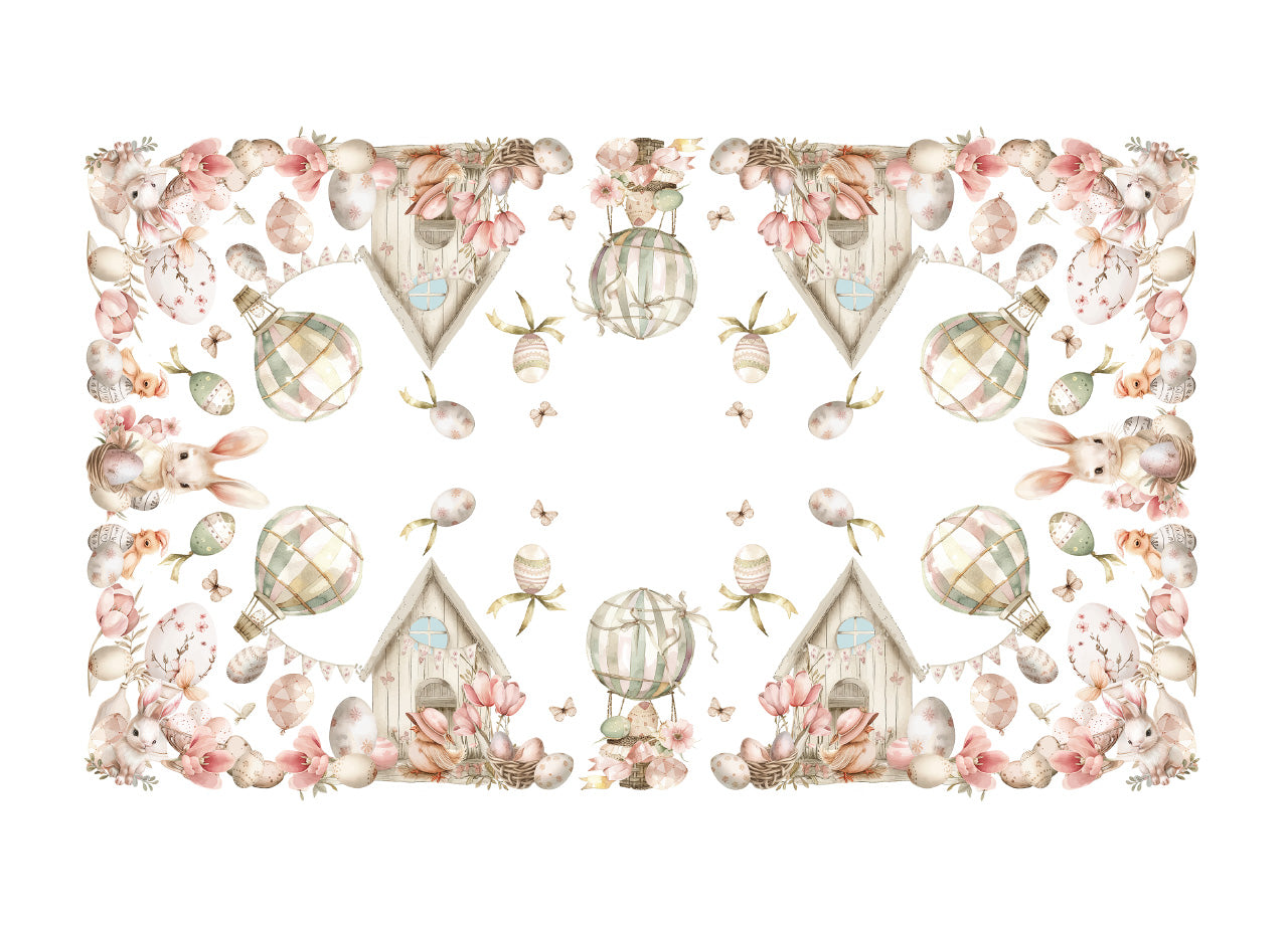 Tovaglia Copritavolo Cucina 100% Cotone Digitale Pasqua Disegno Pink Easter GI - 150x180 - Pink Easter