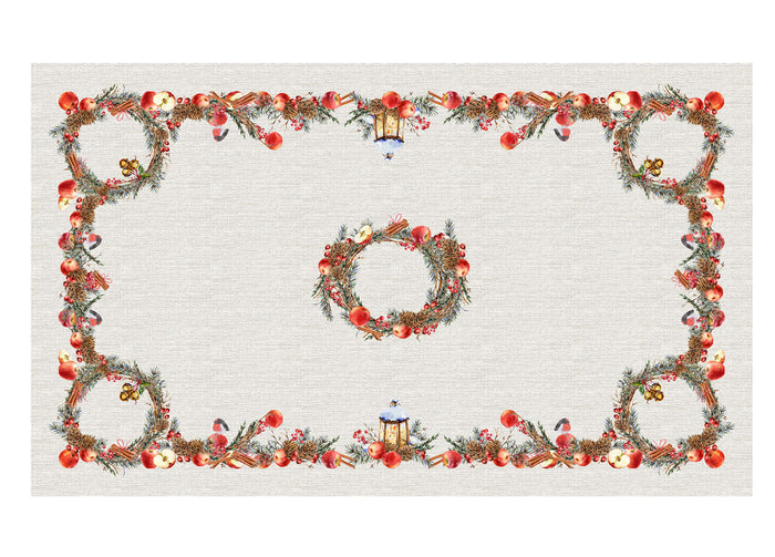 Tovaglia Natale Digitale Centrotavola Natalizio 100% Cotone Inverno Raffinato SV - 140x250 - Inverno Raffinato
