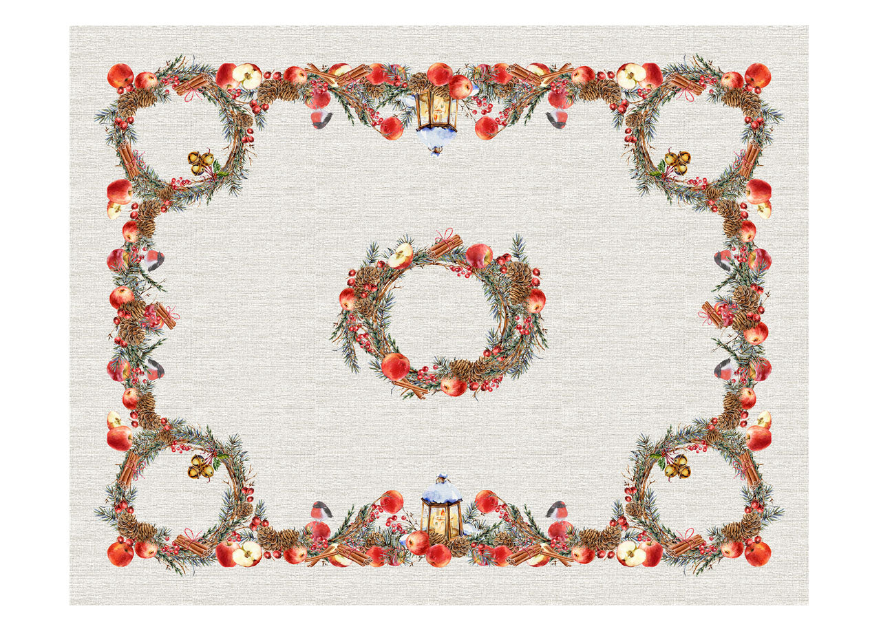 Tovaglia Natale Digitale Centrotavola Natalizio 100% Cotone Inverno Raffinato SV - 140x190 - Inverno Raffinato