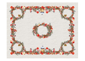 Tovaglia Natale Digitale Centrotavola Natalizio 100% Cotone Inverno Raffinato SV - 140x190 - Inverno Raffinato