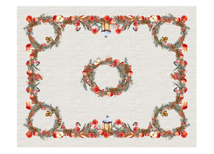 Tovaglia Natale Digitale Centrotavola Natalizio 100% Cotone Inverno Raffinato SV - 140x190 - Inverno Raffinato