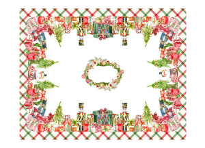 Tovaglia Natale Digitale Centrotavola Natalizio 100% Cotone Doni Schiaccianoci SV - 140x190 - Doni