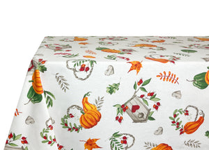 Tovaglia Per Salotto Cucina Tavolo 100% Cotone Made In Italy Zucca RP - 140x140 - Zucca