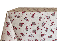 Tovaglia Natalizia Salotto/Cucina Tessuto Miros Made In Italy Disegno Mini Gnomi - 140x300 - Mini Gnomi