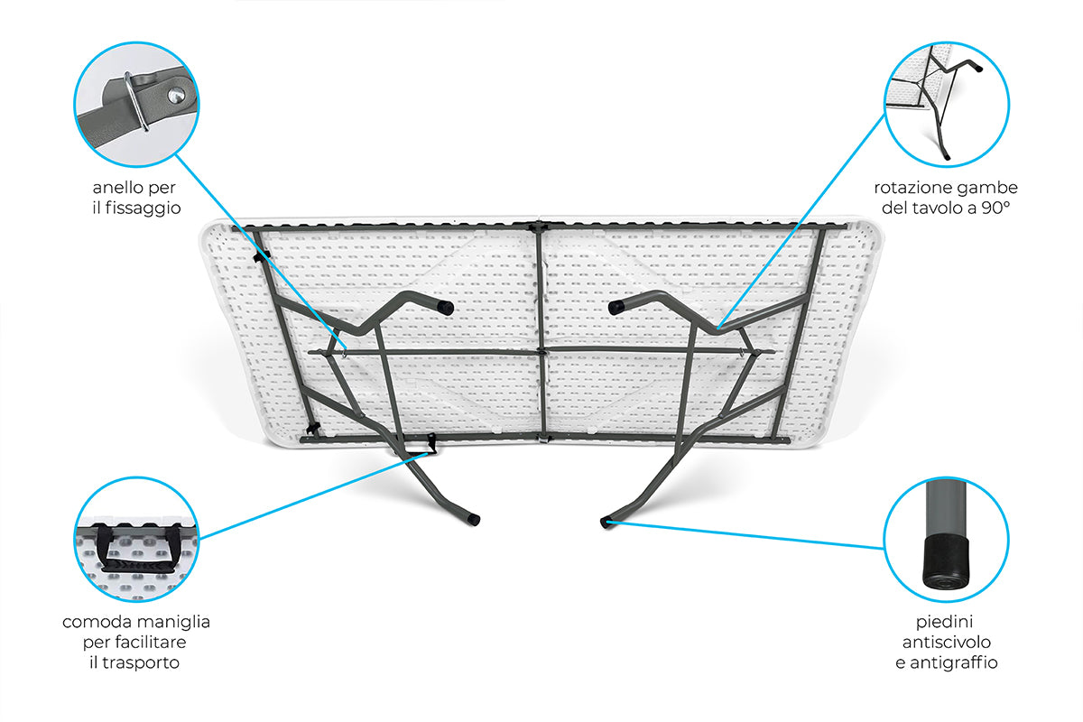 Tavolo da esterno pieghevole 180×73 cm tavolo da giardino – Party