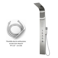 Colonna doccia termostatica siria 4 funzioni getto a cascata bocchette lombari *** finitura- spazzolato, confezione 1