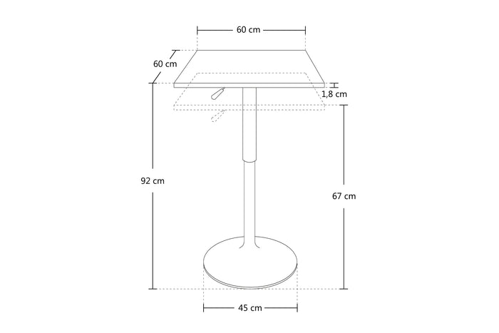 Tavolo regolabile in altezza quadrato 60x60 bianco, tavolo alto da bar Romeo TQ08-6.6ROAR