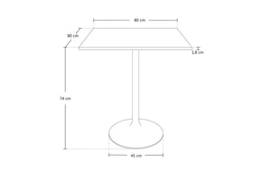 Tavolo quadrato 80x80 bianco, tavolino da bar mod. Romeo TQ08-8.8ROPA