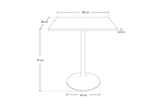 Tavolo quadrato 80x80 bianco, tavolino da bar mod. Romeo TQ08-8.8ROPA