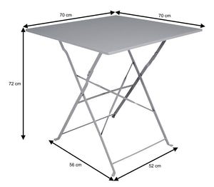 Tavolo pieghevole in metallo, tavolo richiudibile 70x70 mod. Sorrento Colore: Grigio TQ01-7.7SOPI
