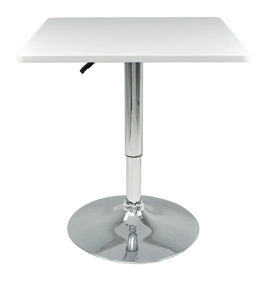 Tavolo regolabile in altezza quadrato 60x60 bianco, tavolo alto da bar Romeo TQ08-6.6ROAR