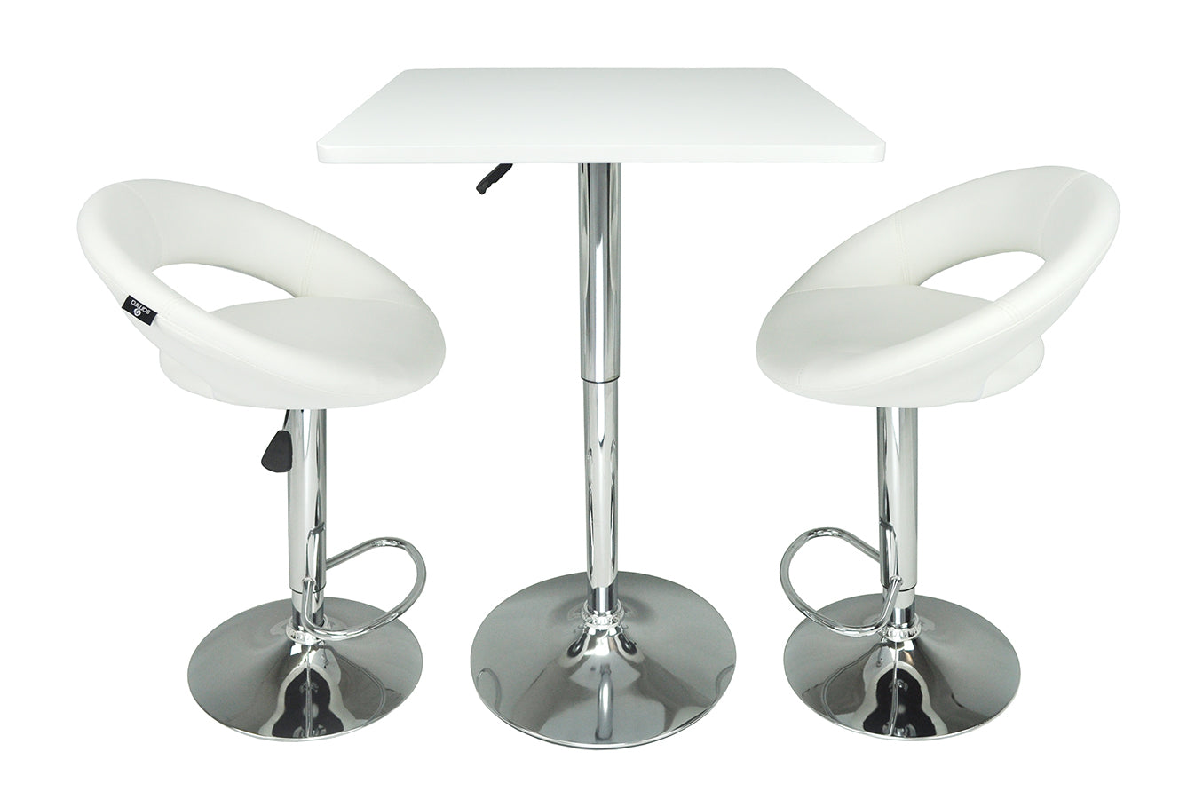 Tavolo regolabile in altezza quadrato 60x60 bianco, tavolo alto da bar Romeo TQ08-6.6ROAR