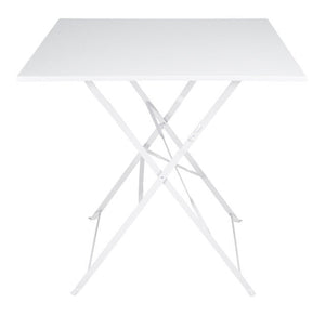 Tavolo pieghevole in metallo, tavolo richiudibile 70x70 mod. Sorrento Colore: Bianco TQ08-7.7SOPI