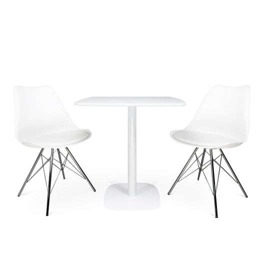 Tavolo quadrato 70x70 cm, tavolo da pranzo bianco mod. Thomas