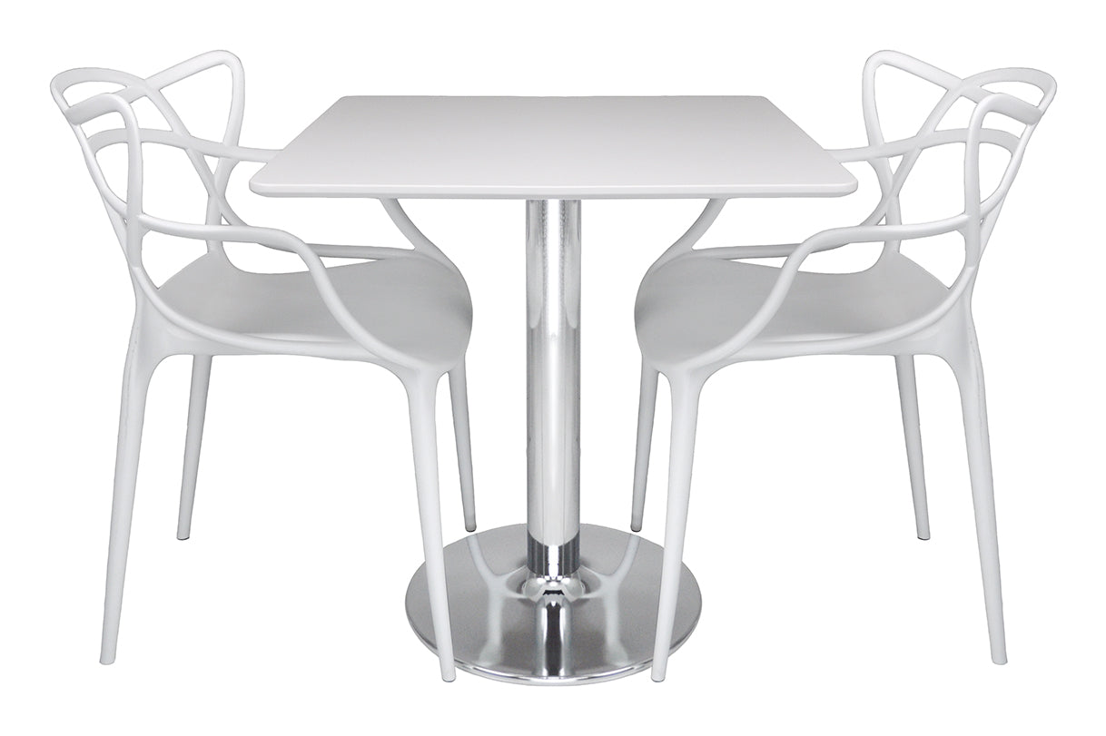 Tavolo quadrato 80x80 bianco, tavolino da bar mod. Romeo TQ08-8.8ROPA