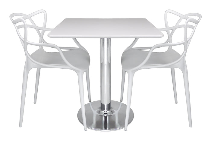 Tavolo quadrato 80x80 bianco, tavolino da bar mod. Romeo TQ08-8.8ROPA