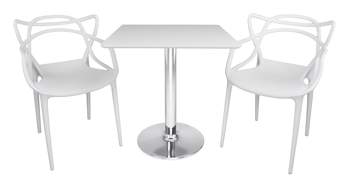 Tavolo quadrato 80x80 bianco, tavolino da bar mod. Romeo TQ08-8.8ROPA