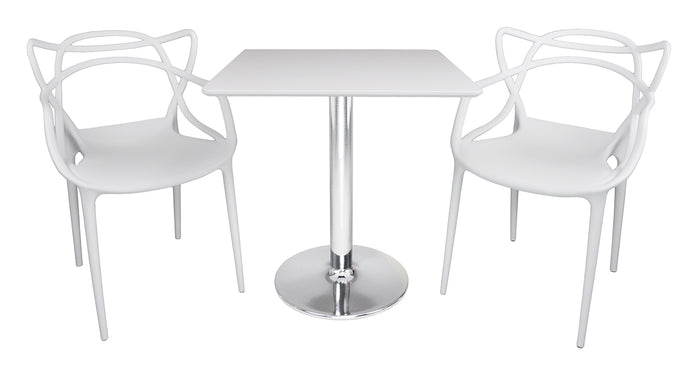 Tavolo quadrato 80x80 bianco, tavolino da bar mod. Romeo TQ08-8.8ROPA