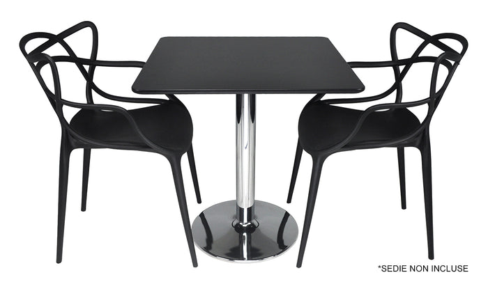 Tavolo quadrato 70x70 nero, tavolino da bar mod. Romeo TQ10-7.7ROPA