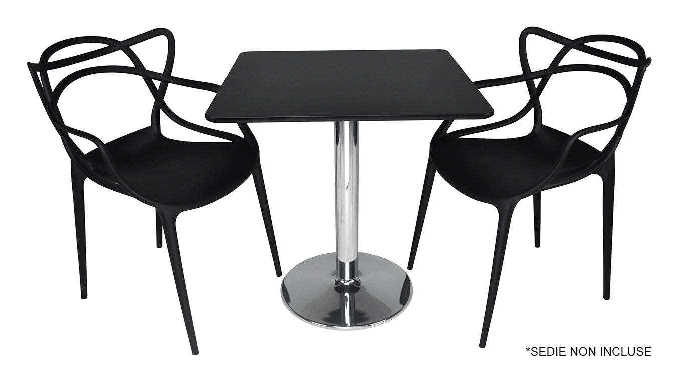 Tavolo quadrato 70x70 nero, tavolino da bar mod. Romeo TQ10-7.7ROPA