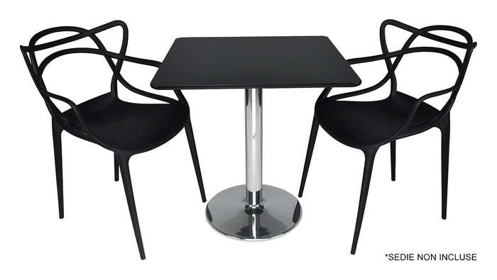 Tavolo quadrato 70x70 nero, tavolino da bar mod. Romeo TQ10-7.7ROPA